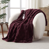 Aldrin Home Basketweave Faux Fur Heated Throw