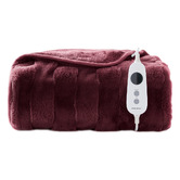 Aldrin Home Basketweave Faux Fur Heated Throw
