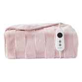 Aldrin Home Basketweave Faux Fur Heated Throw