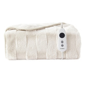 Aldrin Home Basketweave Faux Fur Heated Throw