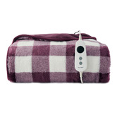 Aldrin Home Gingham Faux Fur Heated Throw