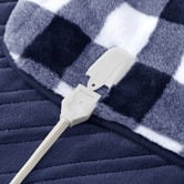Aldrin Home Gingham Faux Fur Heated Throw