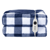 Aldrin Home Gingham Faux Fur Heated Throw