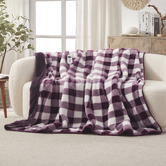 Aldrin Home Gingham Faux Fur Heated Throw