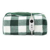 Aldrin Home Gingham Faux Fur Heated Throw