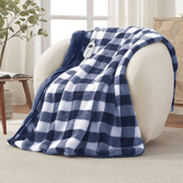 Aldrin Home Gingham Faux Fur Heated Throw