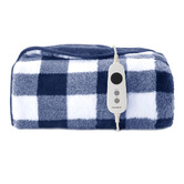 Aldrin Home Gingham Faux Fur Heated Throw
