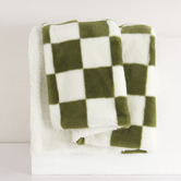 Aldrin Home Checkered Plush Faux Fur Throw