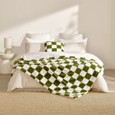 Aldrin Home Checkered Plush Faux Fur Cushion