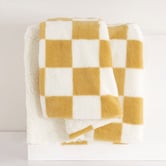 Aldrin Home Checkered Plush Faux Fur Throw