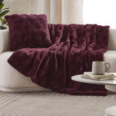 Aldrin Home Basketweave Faux Fur Throw