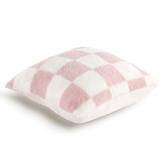 Aldrin Home Checkered Plush Faux Fur Cushion