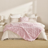 Aldrin Home Basketweave Faux Fur Throw