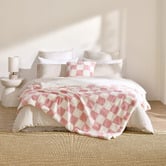 Aldrin Home Checkered Plush Faux Fur Cushion