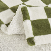 Aldrin Home Checkered Plush Faux Fur Throw