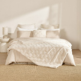 Aldrin Home Basketweave Faux Fur Cushion