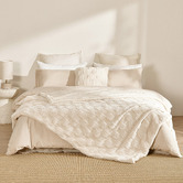 Aldrin Home Basketweave Faux Fur Throw
