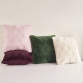Aldrin Home Basketweave Faux Fur Cushion