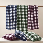 Aldrin Home Gingham Faux Fur Cushion
