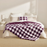 Aldrin Home Gingham Faux Fur Throw