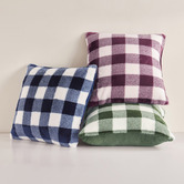 Aldrin Home Gingham Faux Fur Cushion
