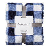 Aldrin Home Gingham Faux Fur Throw