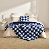 Aldrin Home Gingham Faux Fur Cushion