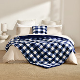 Aldrin Home Gingham Faux Fur Throw