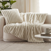 Aldrin Home Chunky Embossed Faux Fur Throw