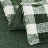 Aldrin Home Gingham Faux Fur Throw