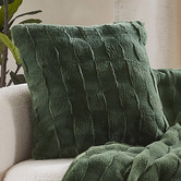 Aldrin Home Basketweave Faux Fur Cushion