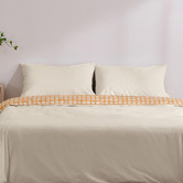 Aldrin Home Chai Grid Micro Flannel Reversible Quilt Cover Set