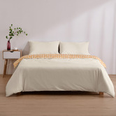 Aldrin Home Chai Grid Micro Flannel Reversible Quilt Cover Set