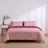 Aldrin Home Cherry Grid Micro Flannel Reversible Quilt Cover Set