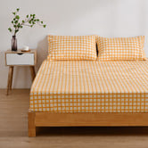 Aldrin Home Grid Micro Flannel Fitted Sheet Set