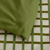 Aldrin Home Olive Grid Micro Flannel Reversible Quilt Cover Set