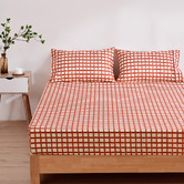 Aldrin Home Grid Micro Flannel Fitted Sheet Set