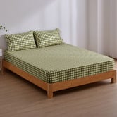 Aldrin Home Grid Micro Flannel Fitted Sheet Set