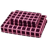 Aldrin Home Grid Micro Flannel Fitted Sheet Set