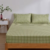 Aldrin Home Grid Micro Flannel Fitted Sheet Set