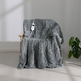 Aldrin Home Faux Fur Large Electric Heated Throw Blanket