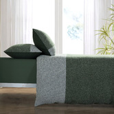 Aldrin Home Olive Herringbone Cotton Quilt Cover Set