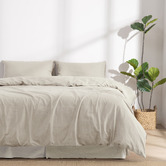 Aldrin Home Oatmeal Linen &amp; Cotton Quilt Cover Set