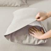 Aldrin Home Riviera Oatmeal Linen &amp; Cotton Quilt Cover Set