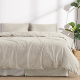 Aldrin Home Oatmeal Linen &amp; Cotton Quilt Cover Set