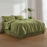 Aldrin Home Olive Linen &amp; Cotton Quilt Cover Set