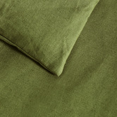 Aldrin Home Riviera Olive Linen &amp; Cotton Quilt Cover Set