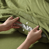 Aldrin Home Olive Linen &amp; Cotton Quilt Cover Set