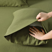 Aldrin Home Olive Linen &amp; Cotton Quilt Cover Set