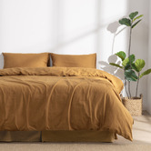 Aldrin Home Rust Linen &amp; Cotton Quilt Cover Set